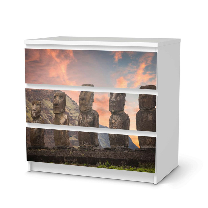 Klebefolie IKEA Malm Kommode 3 Schubladen - Easter Island - CR109767