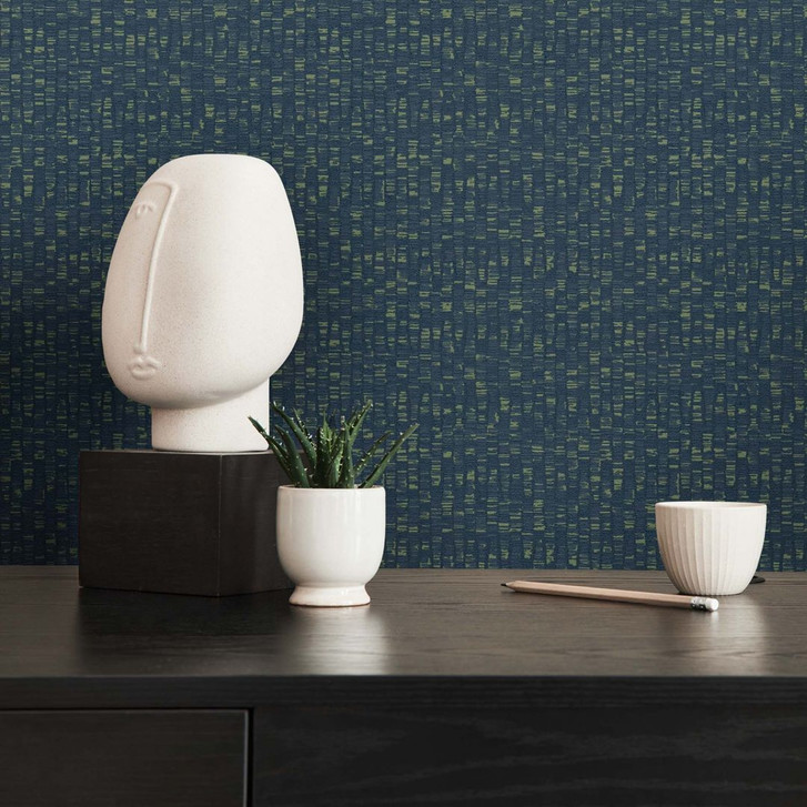 Moderne Design Tapete Blau Grün - Muster Vliestapete Wohnzimmer - WA396385