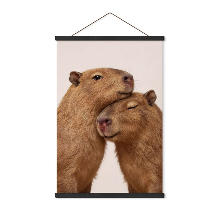 Stoffbild Kuschelndes Capybara-Pärchen - WA500685