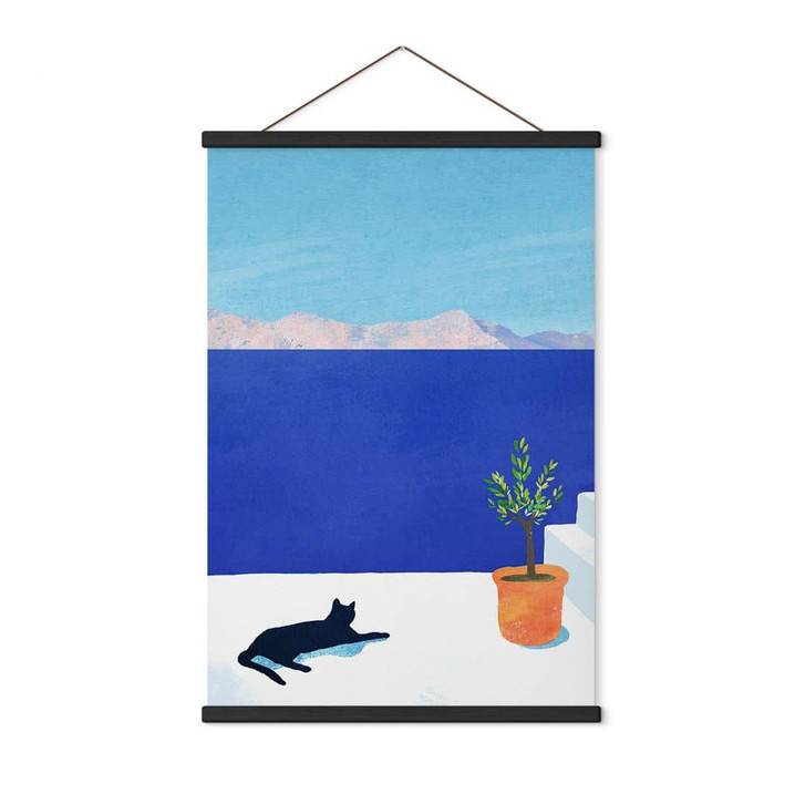 Stoffbild Siesta mit Katze am Meer - Rivers - WA474302