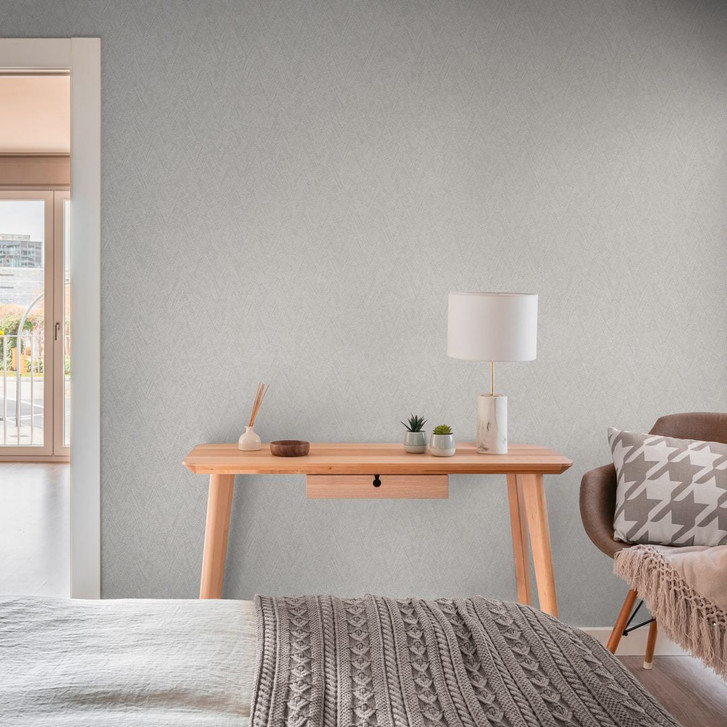 Strukturtapete Fischgrät Blau Grau – Vliestapete modern dezent gemustert - WA492646