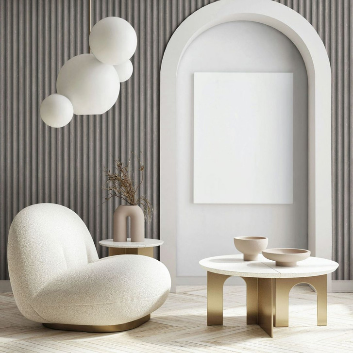 Vliestapete in Grau Braun 3D-Optik Akustikpaneel Optik Holz Streifen Klassisch - WA457186