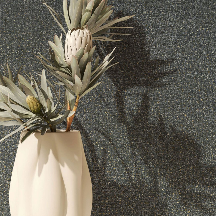 Vliestapete in Schwarz Strukturiertes Textil Putzoptik Uni - WA450782