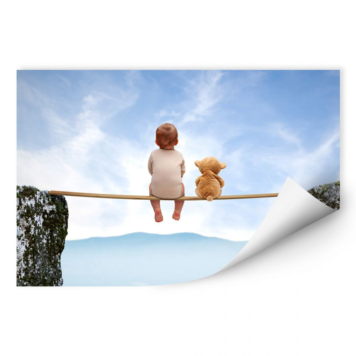 Wallprint Mit Teddy in den Bergen - WA186901
