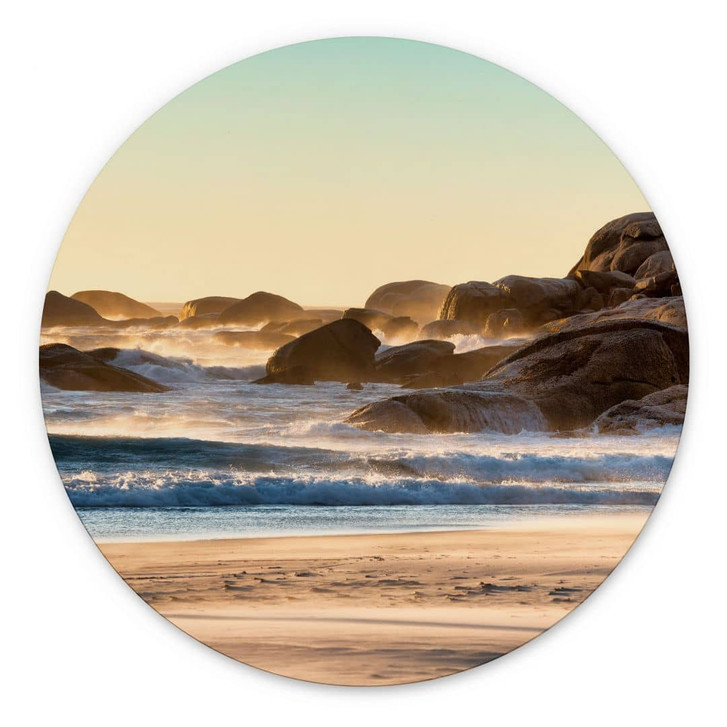 Wandbild Strandküste bei Sonnenaufgang in Afrika - Hugonnard - Alu-Dibond Rund - WA464891