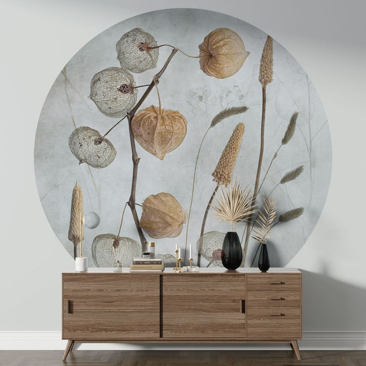 Fototapete Getrocknete Lampionblumen - Disher - Rund - Selbstklebend/Vlies - WA466946
