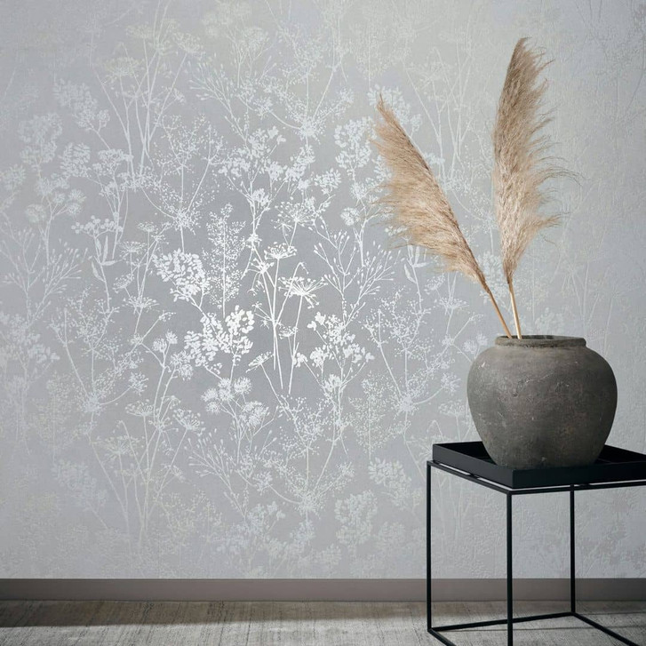 Vliestapete in weiss Blattmotiv Blätteroptik Floral Natur - WA446443