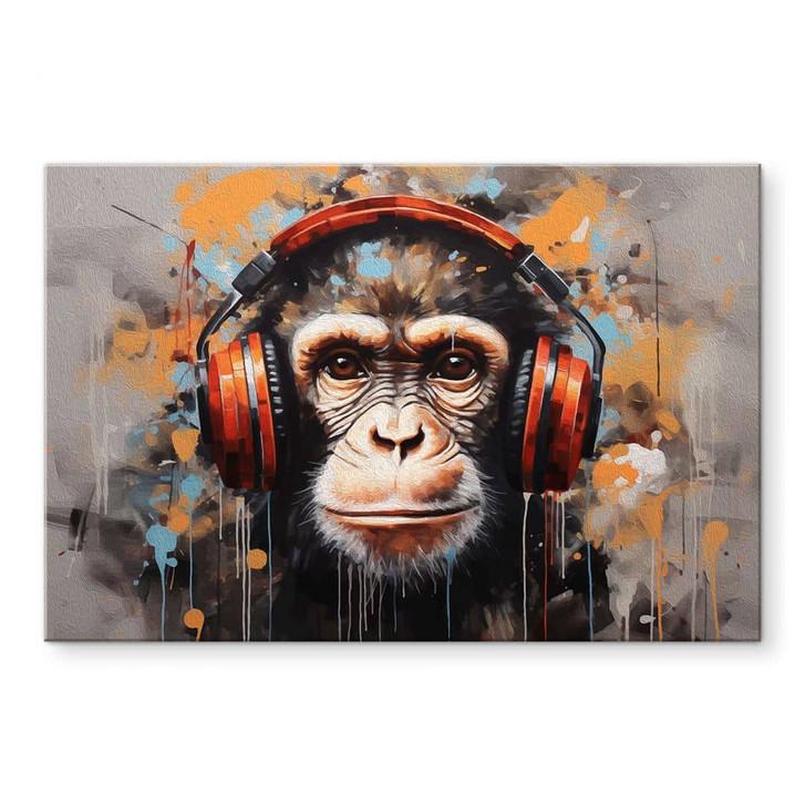 Acrylglasbild DJ Affe mit Kopfhörer - Magnusson -  90 x 60 cm - RS103270