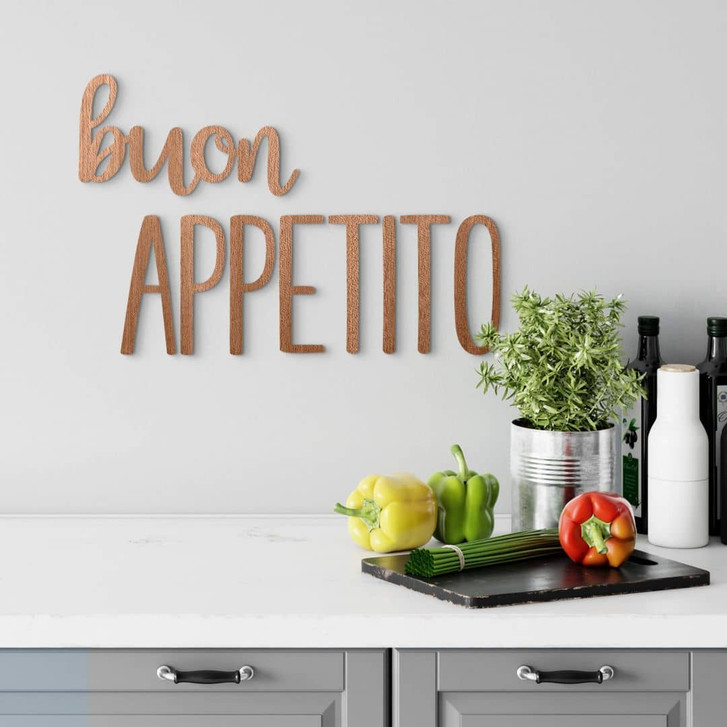 Holz Schriftzug für die Küche Buon Appetito - Mahagoni - WA401871