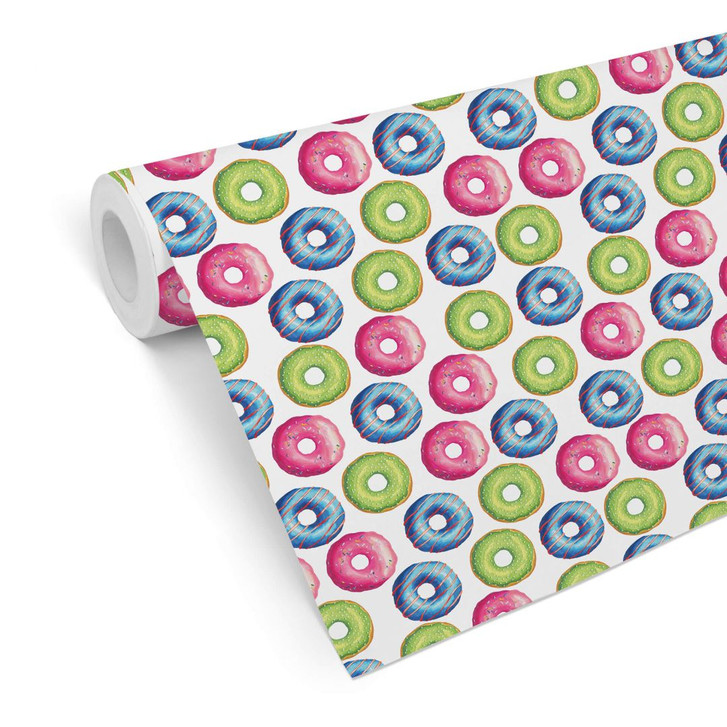 Mustertapete Donuts blau, grün, pink - WA236733