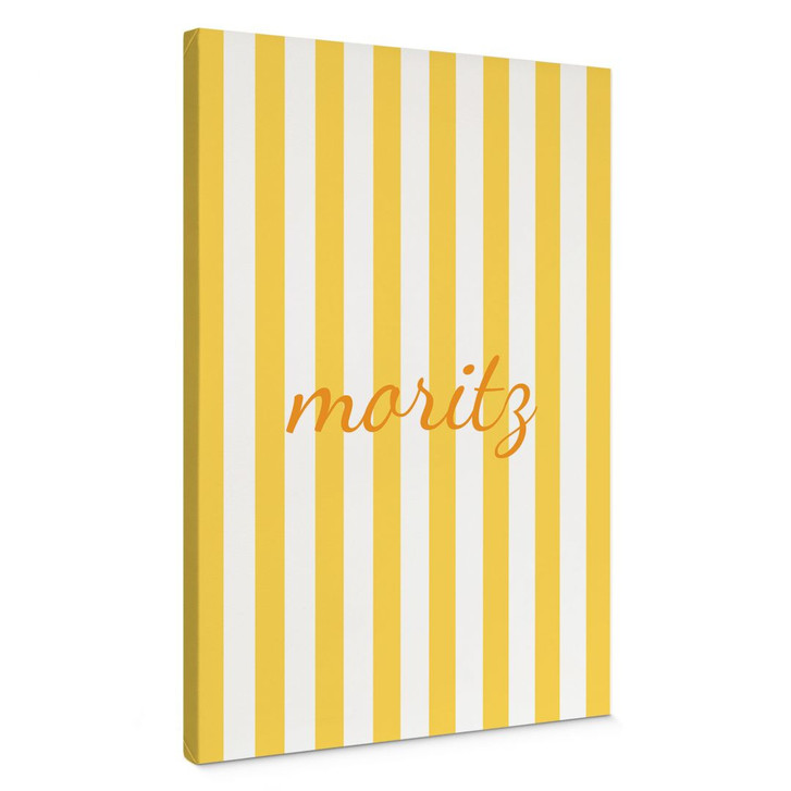 Personalisierbares Leinwandbild Streifen gelb - WA486828