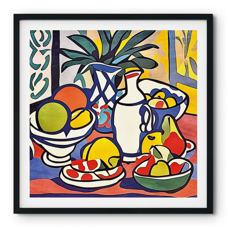 Poster Milch und Obst - Inspiriert von Matisse - Zamart - Quadratisch - WA409459