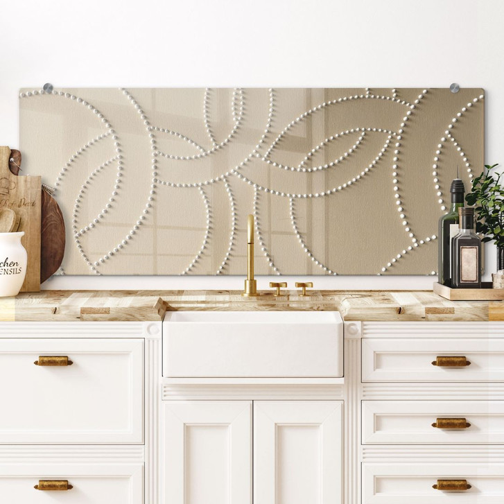 Spritzschutz Abstrakte Ringe beige - Grande - Panorama - WA486050