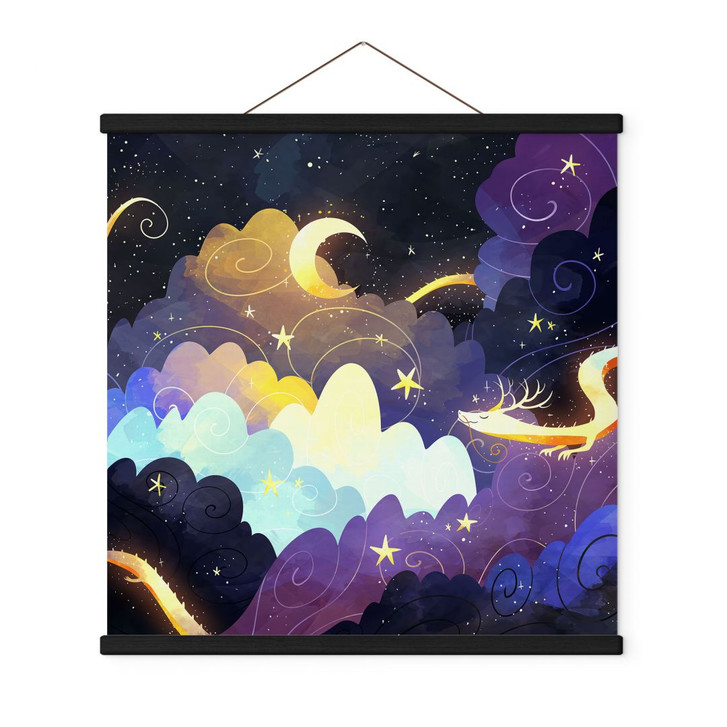 Stoffbild Drachenflug durch Sternenwolken - DigitalArtsi - WA487737