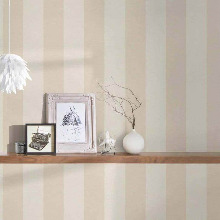 Tapete Streifen - Vliestapete Landhaus von A.S. Création Beige Weiss Nachhaltig 386652 - WA395618