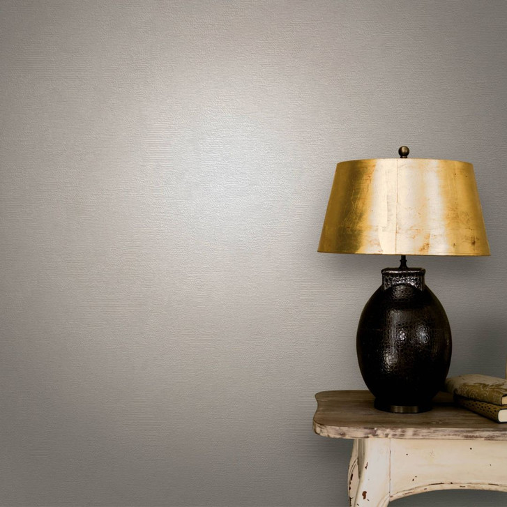 Vliestapete mit leicht linierter Struktur weissbeige Uni - WA444261