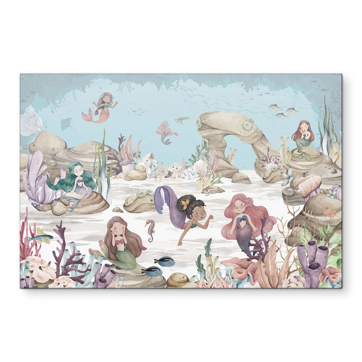 Wandbild Magisches Unterwasserreich der Meerjungfrauen - Oliver Robins - Alu-Dibond - WA431638