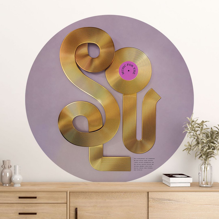 Wandtattoo Soul trifft auf Vinyl - Musik für die Seele - Harrison - Rund - WA433737