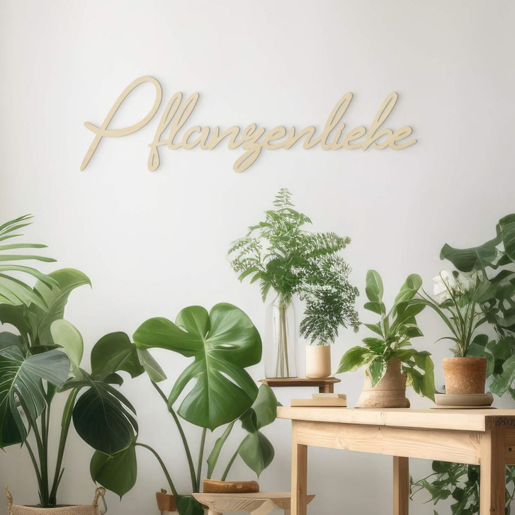 3D Holz Schriftzug Pflanzenliebe - Pappel - WA401983