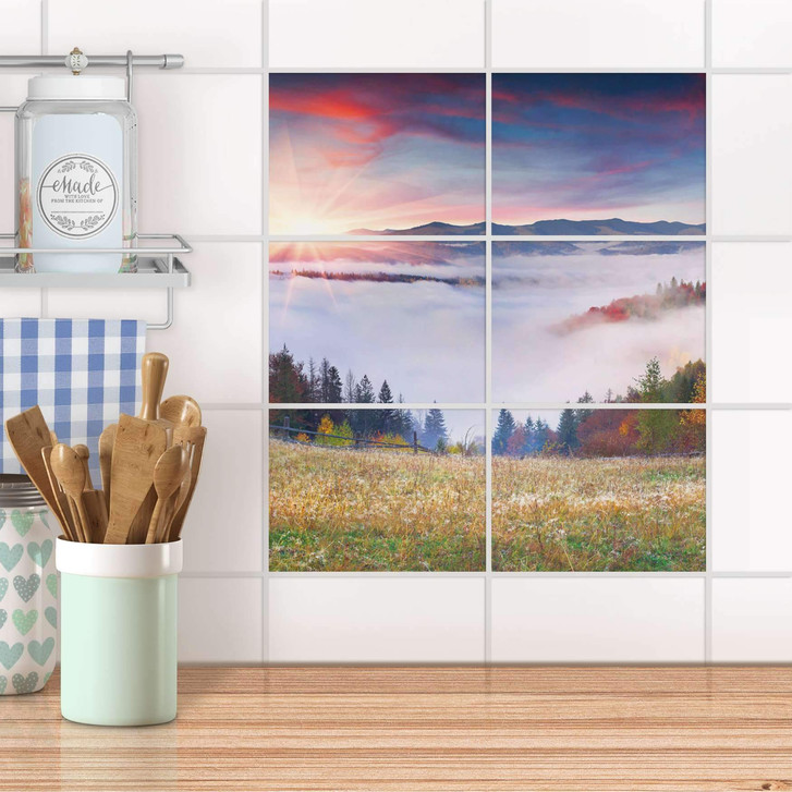 Fliesenfolie quer - Herbstwald - CR104459