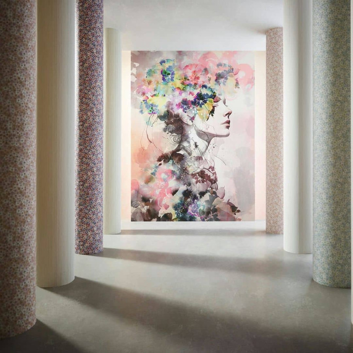 Fototapete Gesicht, Blumen Crush Designer in Bunt 2.70 x 1.98m - Papis Loveday - WA505144