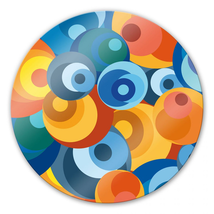 Glasbild Retrokreise - rund - WA127014