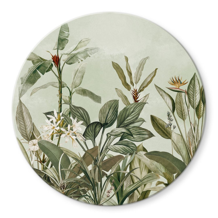 Glasbild Tropische Botanik - UN Designs - Rund - WA400126