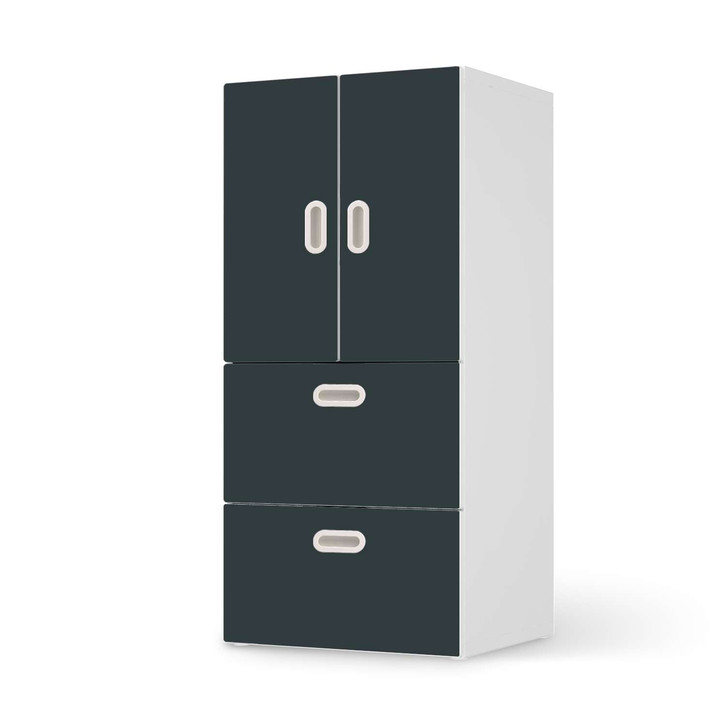 Möbelfolie IKEA Stuva / Fritids - 2 Schubladen und 2 kleine Türen - Blaugrau Dark - CR117422