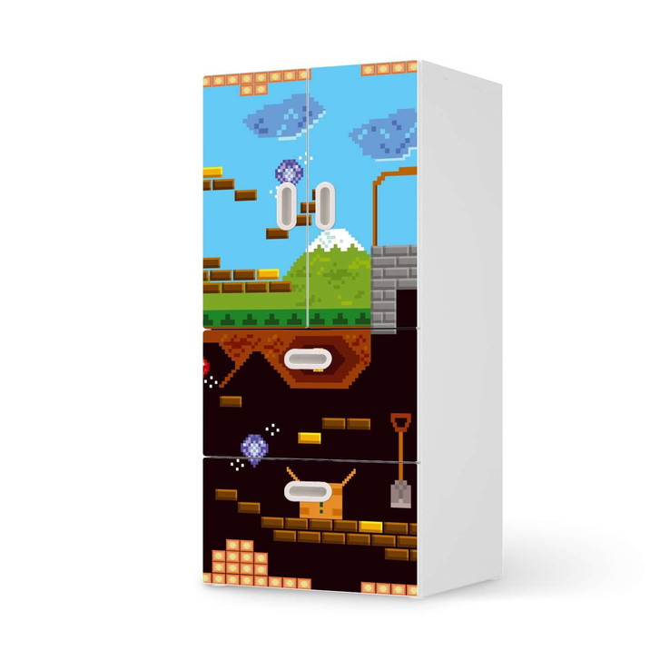 Möbelfolie IKEA Stuva / Fritids - 2 Schubladen und 2 kleine Türen - Pixelmania - CR117490