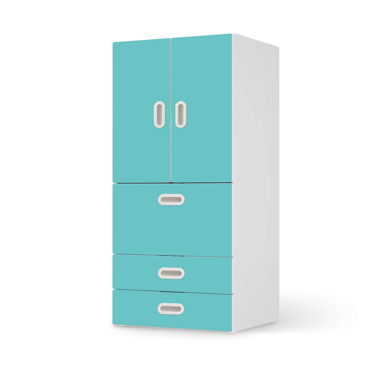 Möbelfolie IKEA Stuva / Fritids - 3 Schubladen und 2 kleinen Türen - Türkisgrün Light - CR117641
