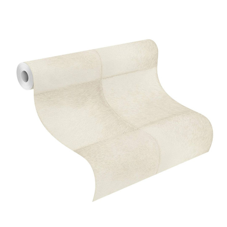 Rasch Vliestapete Club in Felloptik mit Quadraten offwhite - WA312076