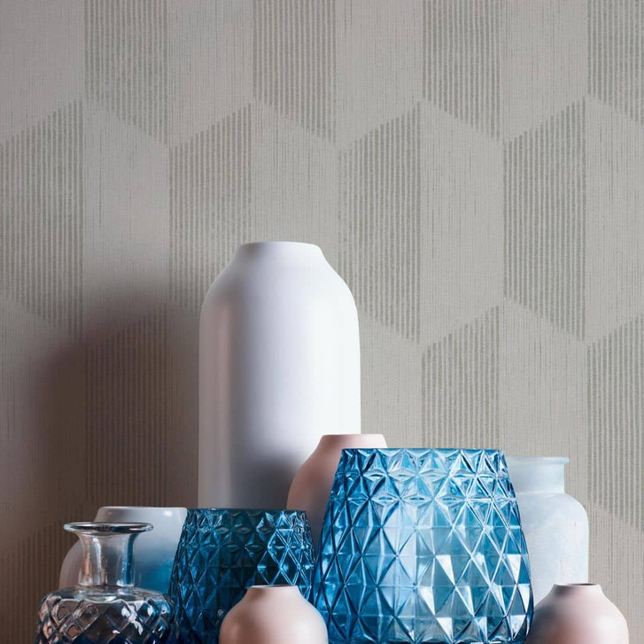 A.S. Création 3D Tapete Geo Effect Vliestapete geometrisch beige, silber - WA329635