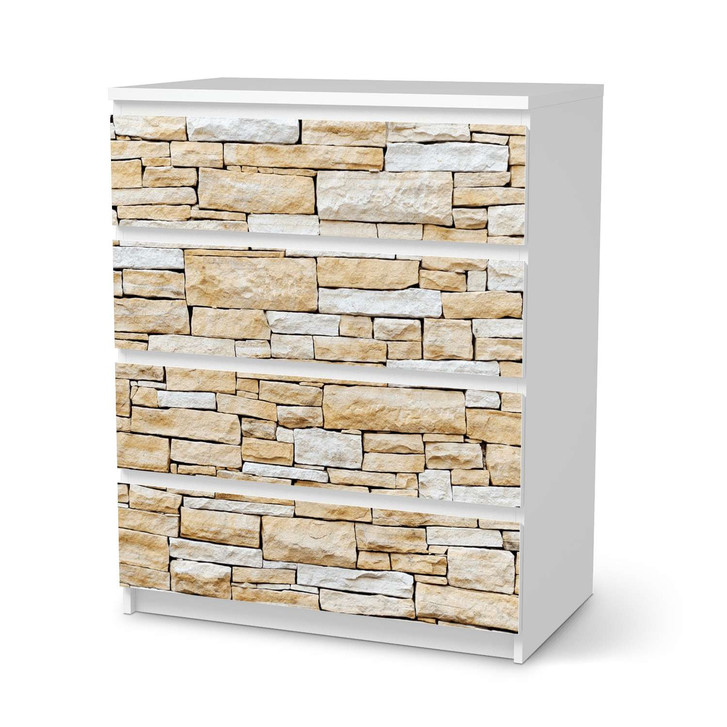 Folie IKEA Malm Kommode 4 Schubladen - Sandstein - CR105680