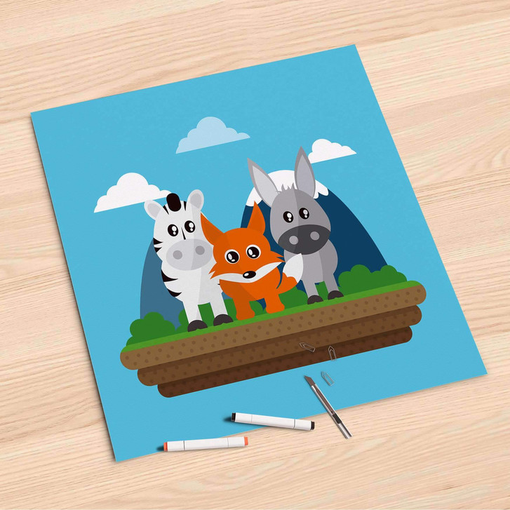Folienbogen (60x60cm) - Zootiere - CR107250