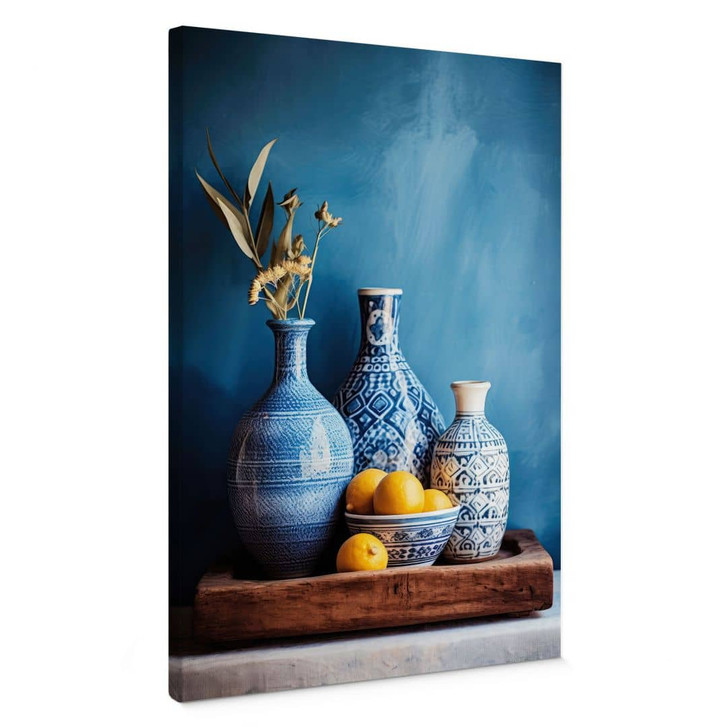Leinwandbild Stillleben mit Vasen und Zitronen - Treechild - WA472693