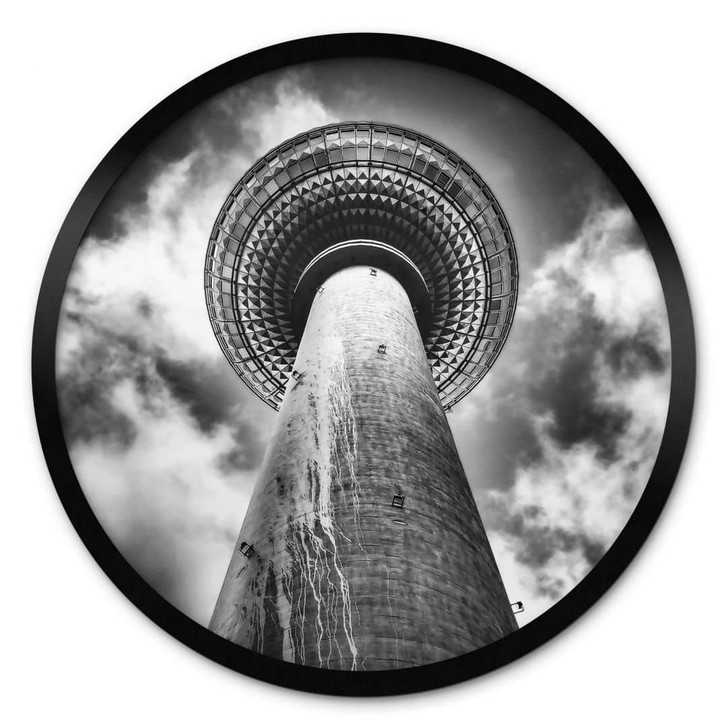 Poster Fernsehturm Berlin - Stadtposter Rund - Brown - WA407488