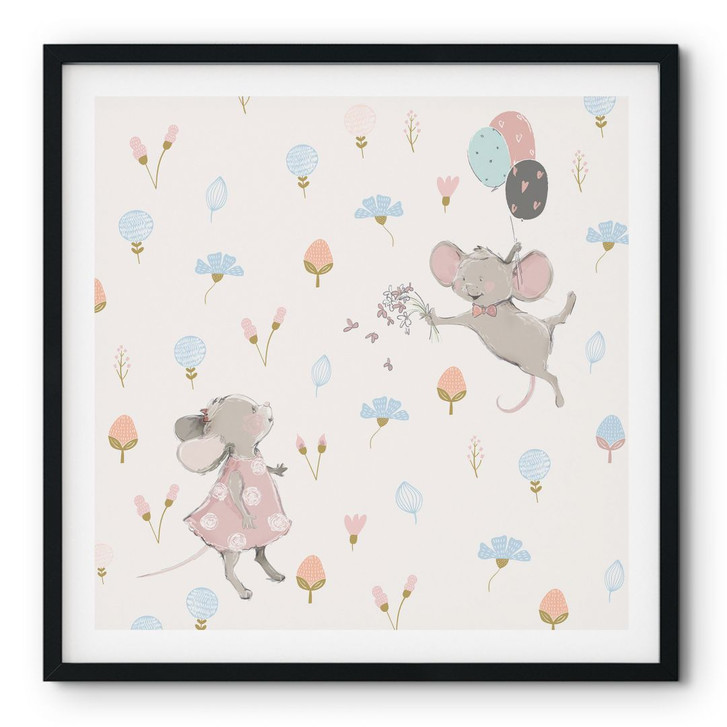 Poster Kleine Mäuse mit Luftballons - UN Designs - WA427736