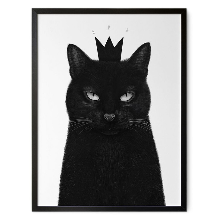 Poster Schwarze Katze mit Krone - Korenkova - WA434621