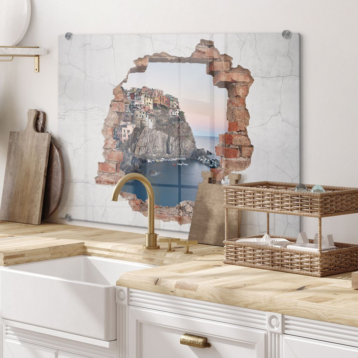 Spritzschutz 3D Optik - Cinque Terre - WA177681