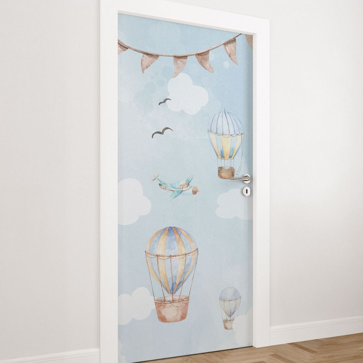 Türfolie Kinderzimmer - Heissluftballons Tag - Kvilis - Selbstklebende Türdeko - WA510029
