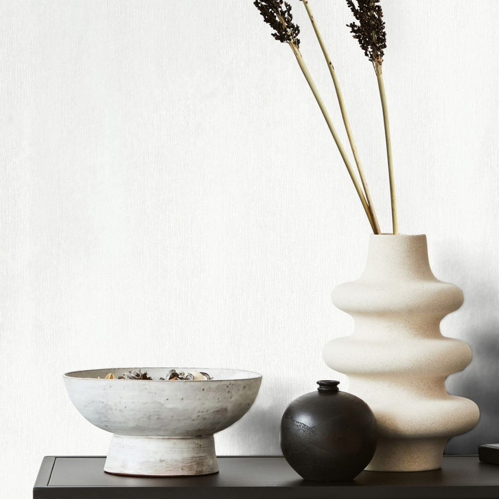 Vliestapete in Textiloptik mit strukturierter Oberfläche weiss Uni - WA450711