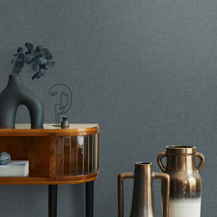 Vliestapete Uni, Textil Uni Modern in Schwarz - WA483128