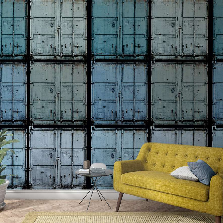 Fototapete mit Containern Blau ,Illustration 2.70 x 1.59 m - WA448945