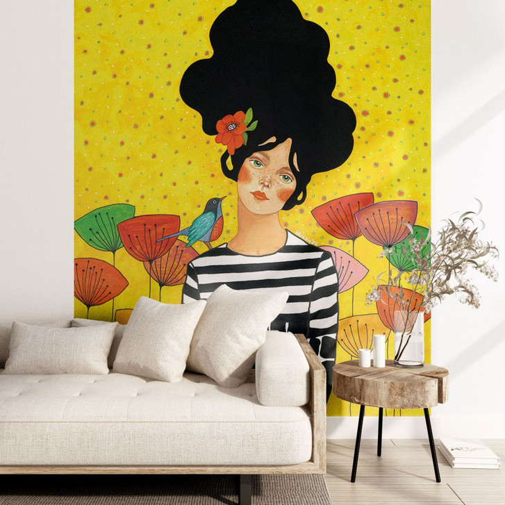 Fototapete Porträt - Blumenmädchen im Sommergarten - Hülya - WA485328