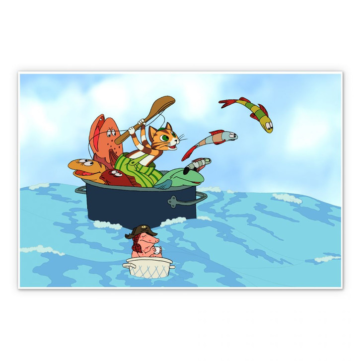 Hartschaumbild Pettersson und Findus - Fischjagd mit Freunden - WA130630