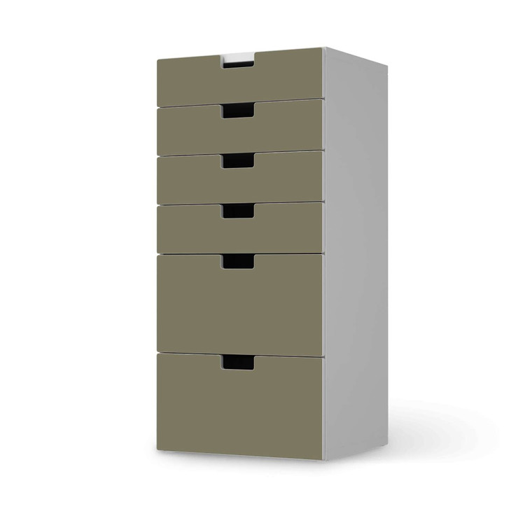 Klebefolie IKEA Stuva / Malad Kommode - 6 Schubladen - Braungrau Light - CR110421
