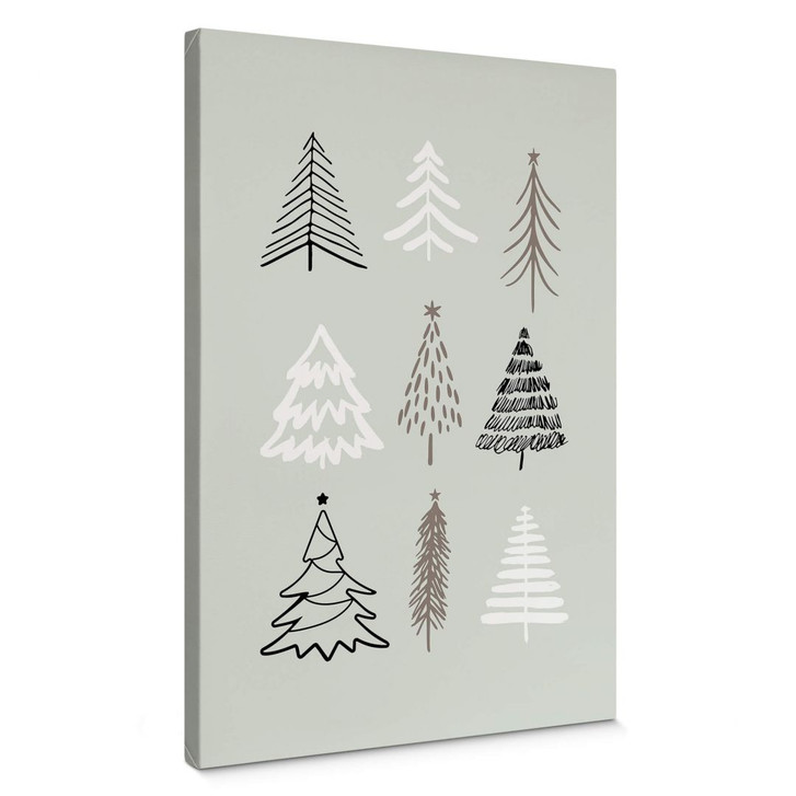 Leinwandbild Weihnachten - Tannenbäume Illustration - Kristina - WA402525