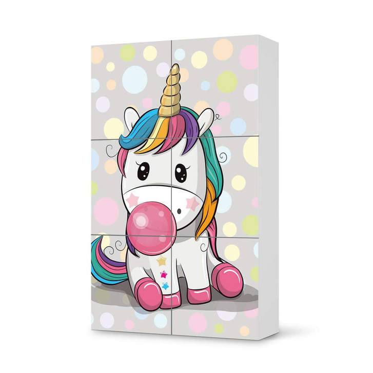 Möbel Klebefolie IKEA Besta Schrank 6 Türen (hoch) - Rainbow das Einhorn - CR113379