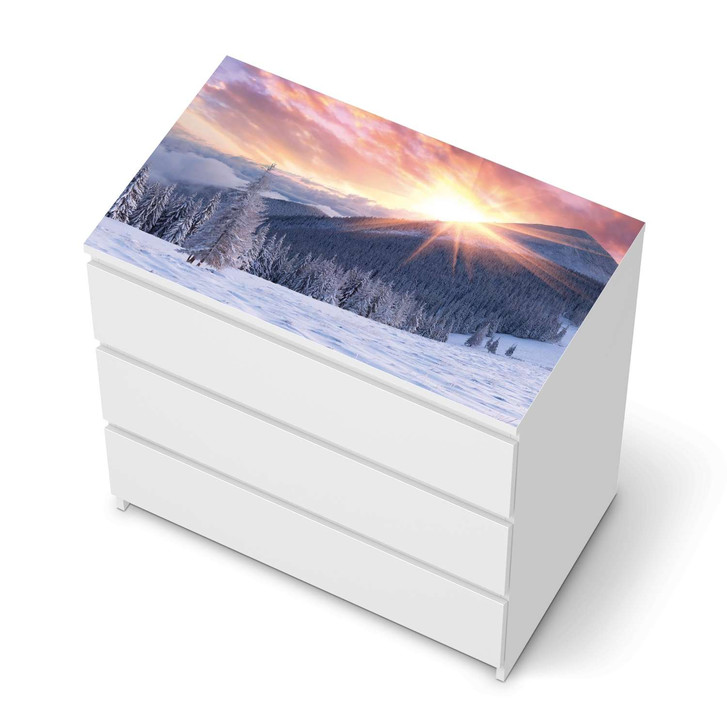Möbelfolie IKEA Malm Kommode 3 Schubladen oben - Zauberhafte Winterlandschaft - CR116439