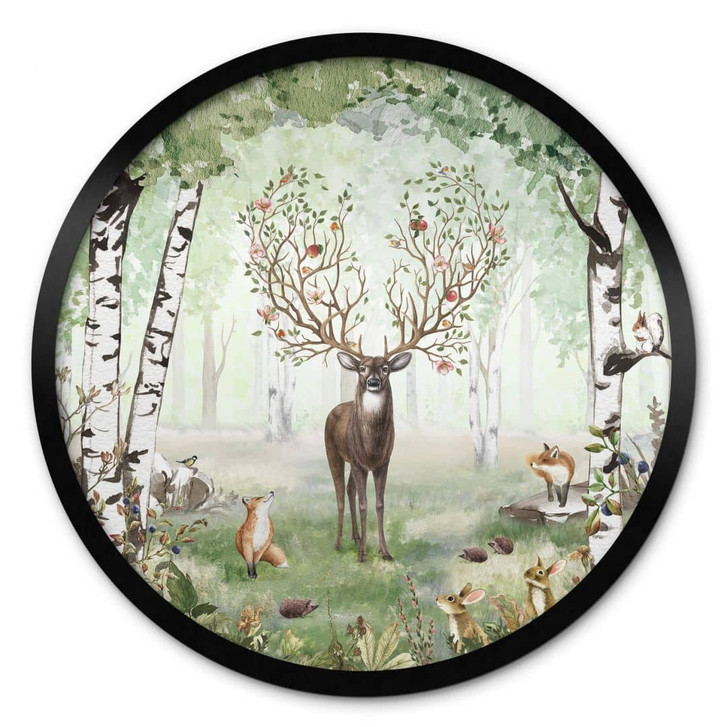 Poster Kikki Belle - Hirsch im Sommer - Rund - WA379599